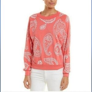 Wildfox Paisley Coral Sweatshirt Crewneck Size XS NWT